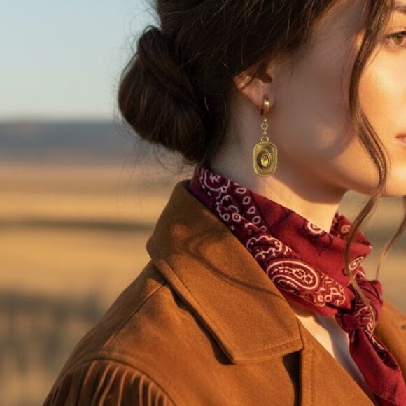 Handmade Cowboy Cowgirl Hat Huggie Earrings - Picture 1 of 11